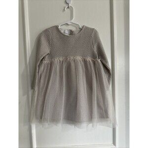 Zara Girls Size 3-4 Cream Tulle Dress 104 Cm 3T 4T  Baby